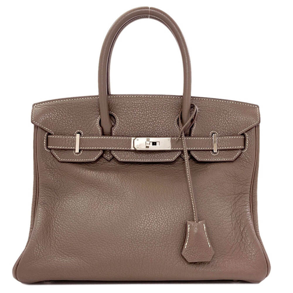 Hermes Birkin 30 Etoupe Silver Hardware Togo Leather Handbag for Women HERMES